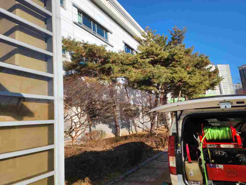 안산 건물 외부 고압세척 작업